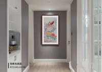 还在愁走廊怎么装饰吗 一幅花鸟画为走廊画龙点睛