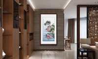进门玄关挂画很讲究,花鸟画旺风水