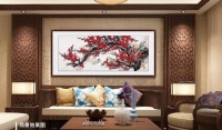 国画梅花作为家居装饰挂画 吉祥又励志