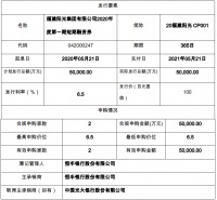 福建阳光集团：成功发行5亿元短期融资券 票面利率6.5%