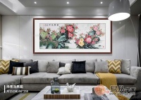 沙发背景墙挂画 快来品品名家书画真迹