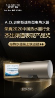 A.O.史密斯金圭内胆电热水器获中国家电网“杰出渠道表现产品