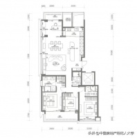 170平四房大豪宅！设置狭长中岛台，这户型你给几分？