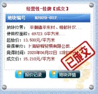 楼面价6914元/㎡,总价10.6亿!上海骏舜贸易摘得高铁新