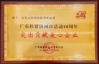 佳兆业集团荣获“广东省扶贫济困日活动10周年突出贡献爱心企业”