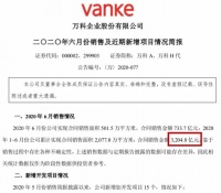 万科上半年卖房3204亿同比降4%,郁亮:现金为王,手有余粮