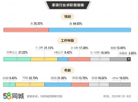 58同城发布家政行业求职者画像：90后求职者占比13.78%