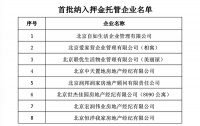 北京房地产中介行业协会公布首批纳入押金托管企业名单