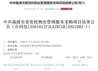 福州诚安信物业中标2021年涉案车辆停车场、福清市委党校物业管理服务采购项目