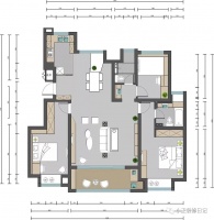 125平的现代风三房,客厅做得太帅,朋友都爱来玩