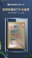 鼎萨木门荣获“投资价值木门十大品牌”