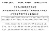 科顺股份：收购丰泽股份93.54%股权事项，12月30日上会