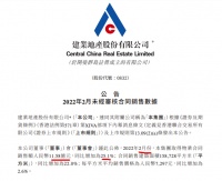 建业地产前2月销售额同比增35.5% 单月环比减少超四成