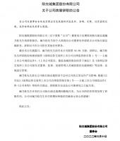 阳光城执行副总裁阚乃桂辞职