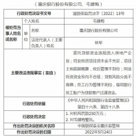 贷款违规流入房企等，重庆银行被罚230万
