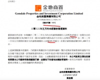 金地商置前5月销售同比减少35.6% 单月减少63.8%