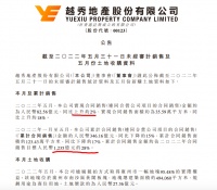 越秀地产前5月合约销售346.16亿元完成年目标28%