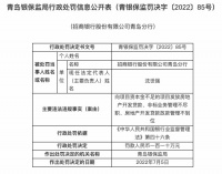 房地产开发贷放款管理不到位等，招商银行青岛分行被罚110万