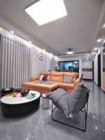 现代简约黑白灰风格装修完工 做满墙电视柜