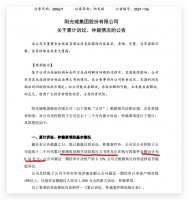 阳光城：近期新增正在执行案件金额9.31亿 约183.39亿正在谈判协商