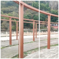 木纹漆施工案例|浙江省绍兴市新昌县金属廊架木纹漆效果展示