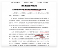 泰禾集团：因与光大信托纠纷1.32亿股股份被拍卖
