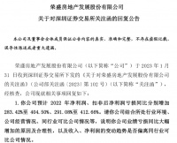 荣盛发展回复深交所关注函：公司业绩亏损变动情况符合行业整体趋势，未发生偏离