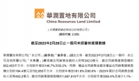 华润置地前2月合同销售402.2亿元 同比增长60.4%