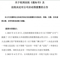 泛海控股：法院决定对公司启动预重整，“希望债权人、投资人给予最大程度支持”