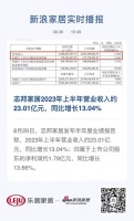志邦家居2023年上半年营业收入约23.01亿元，同比增长13.04%