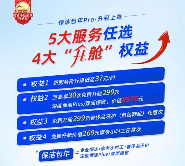 轻喜家务包年pro新品上线，高质量家政服务钜惠全民