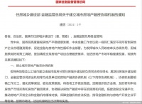住房城乡建设部、金融监管总局：建立城市房地产融资协调机制