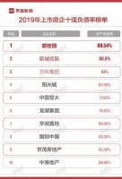 2019财年上市房企十强核心财务数据榜单