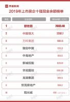 2019财年上市房企十强核心财务数据榜单