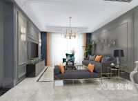 郑州康桥香溪郡三室两厅装修样板间 高级灰格调的奢华氛围感