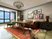 郑州恒大城129平精装修家具定制方案 混搭格调的复古氛围感