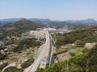 航拍杭绍台高速建设工地:好天气 施工忙
