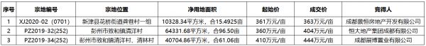 成都市7.17亿元成功出让3宗地块 恒大3.9亿元竞得一宗-中国网地产