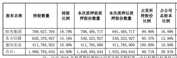 阳光城：控股股东及一致行动人已质押90.71%所持股份-中国网地产