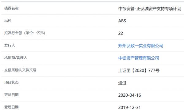 河南正弘置业子公司22亿元ABS获上交所通过-中国网地产