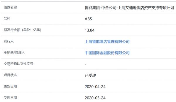 鲁能集团13.84亿元上海艾迪逊酒店ABS获上交所受理-中国网地产