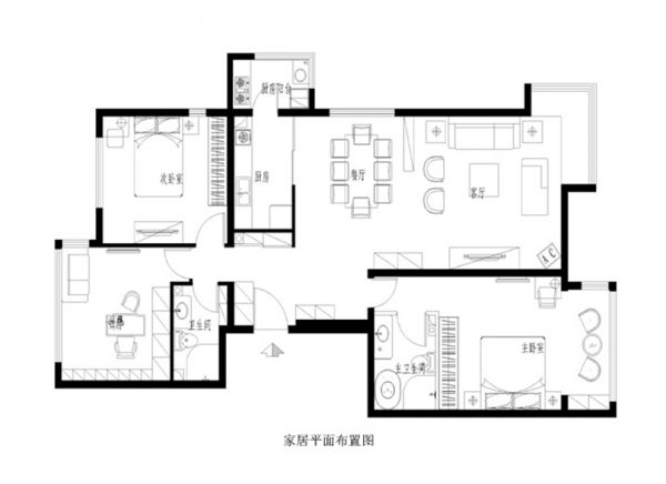 领秀新硅谷121平简欧风格完美家装效果图