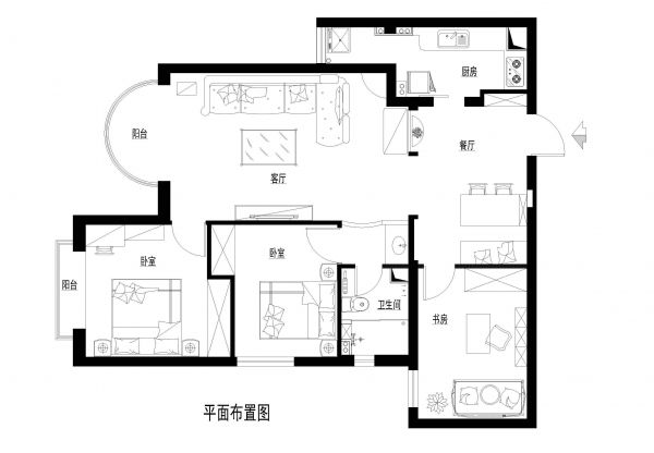 紫金新干线120平简欧风格案例赏析