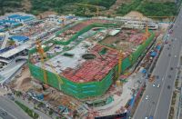 夷陵万达广场:大商业A3屋面机房及商管用房浇筑完成