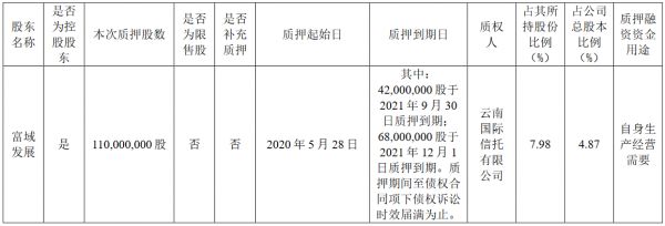 新城控股：富域发展质押1.1亿股公司股份 占总股本的4.87%-中国网地产