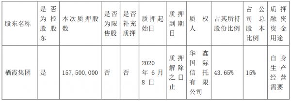 栖霞建设：栖霞集团质押1.57亿股公司股份 占总股本的15%-中国网地产