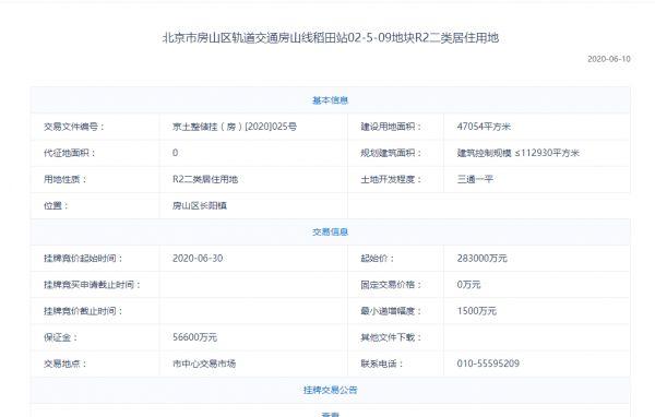 51亿起！北京再挂牌三宗不限价住宅用地