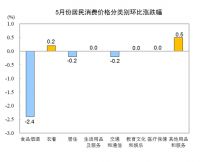 统计局：2020年5月CPI同比上涨2.4% 居住价格同比下降0.5%