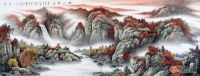 鸿运当头系列山水画 红红火火景色宜人
