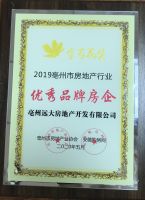 亳州远大荣获&ldquo;亳州房地产行业优秀品牌房企&rdquo;荣誉奖牌!